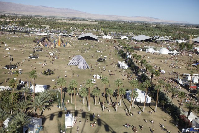 Coachella Camping Grounds Packed with Tents and People