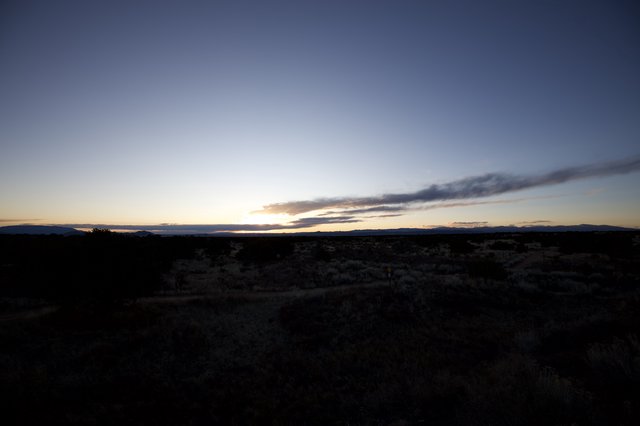 Desert Twilight Over New Mexico Landscape