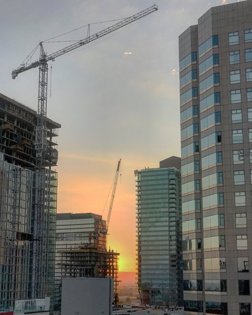 Sunset Over the City Construction