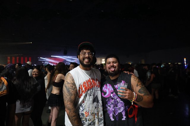 Two Friends Celebrating at Wobbleland Music Festival
