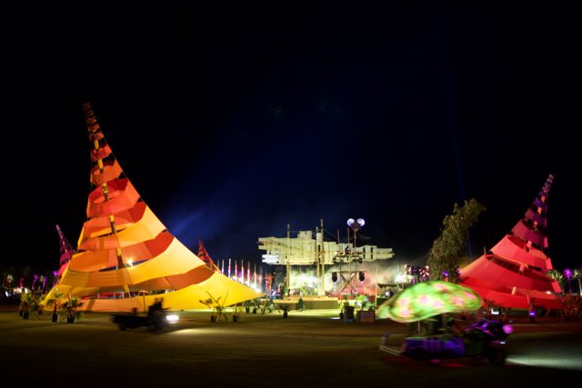 Burning Man Lights Up the Night Sky