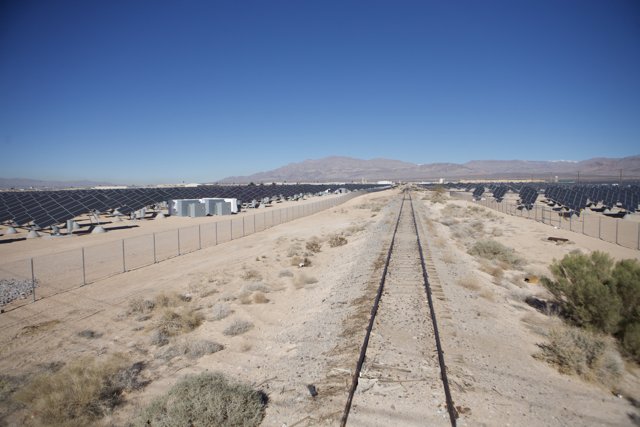 Solar-Powered Train Tracks in the Desert