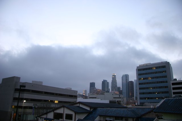 Metropolis under a cloudy sky