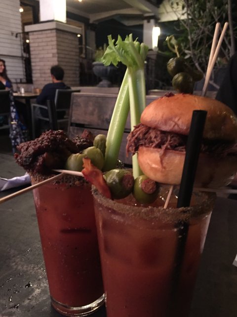 Bloody Mary and Burger Delight