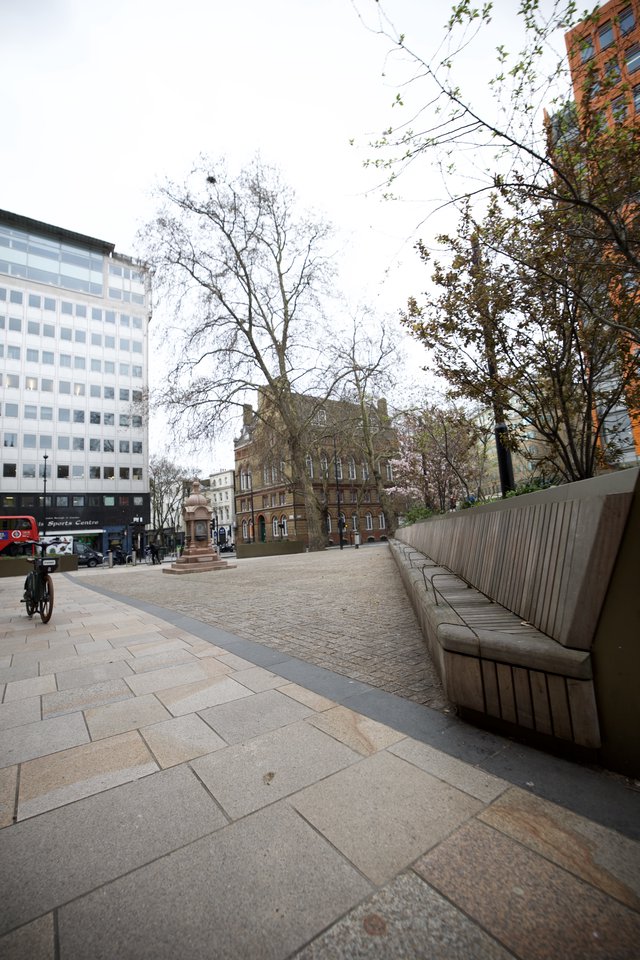 Urban Plaza with Modern Architecture in London