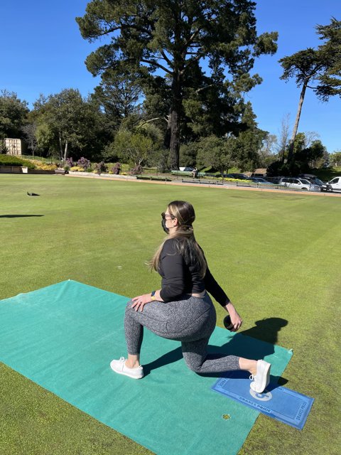 Warrior Yoga Pose in Golden Gate Park