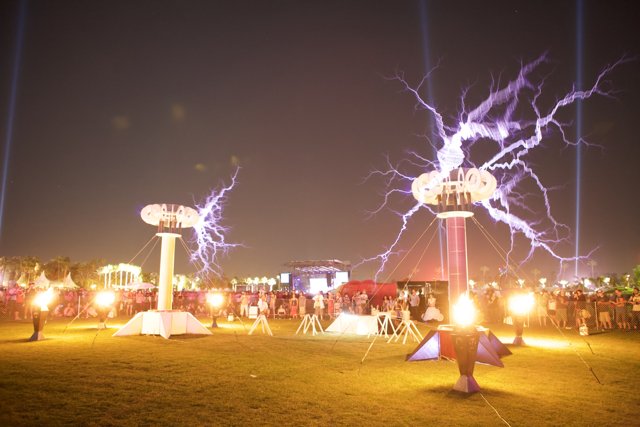 Electrifying Light Show at Coachella Saturday Night
