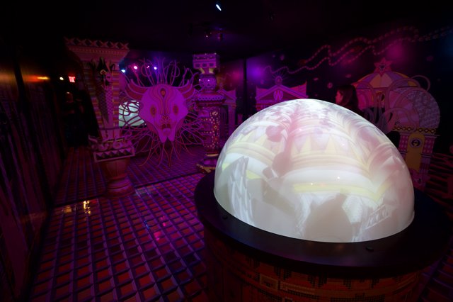 Illuminated Dome Installation in Purple Art Gallery
