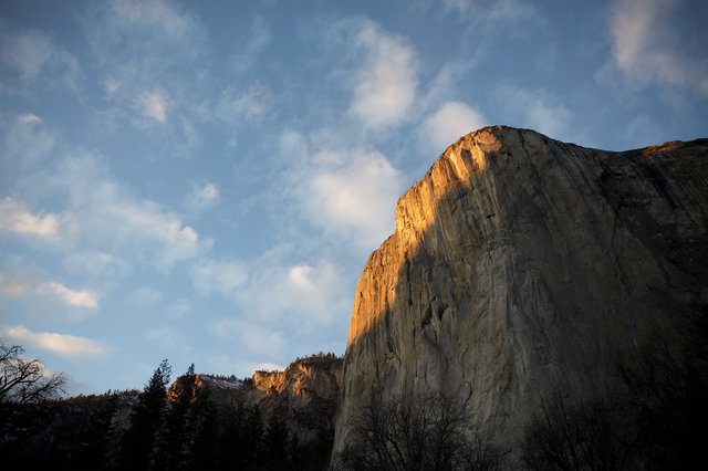 El Capitan Bathed in Golden Sunset Light