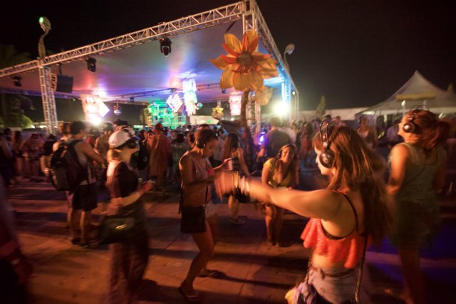 Nighttime Festivities at Coachella Music Festival