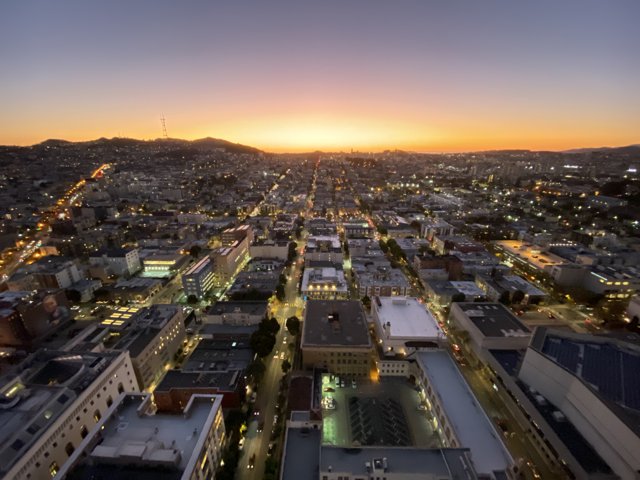A Sunset View of San Francisco's Urban Skyline
