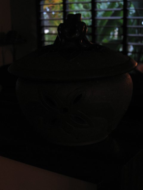 Silhouette of a Woman with a Pottery Pot