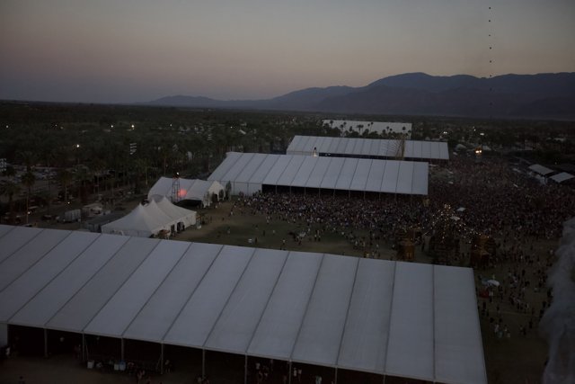 Aerial View of the Massive Tent During a Concert