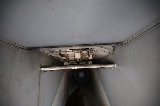 Looking Up Through Aircraft Elevator Shaft