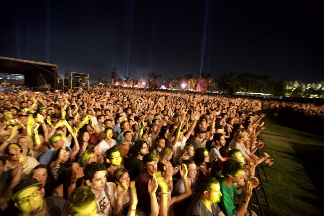 Yellow Painted Crowd Rocks Out at Coachella