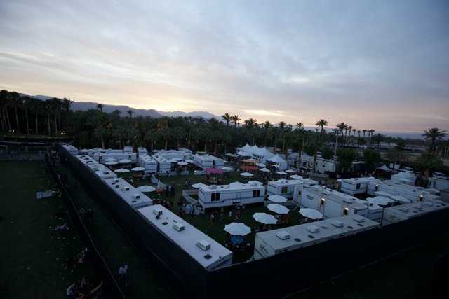 Sunset over Coachella Tents