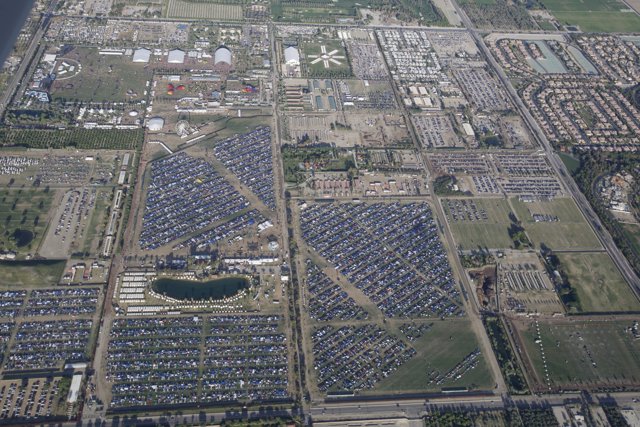 Aerial View of Coachella's Parking Lot