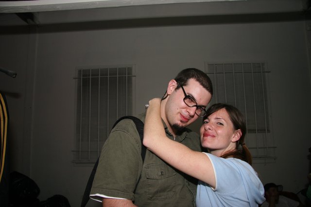 Couple Embracing at New Year's Eve Party 2005