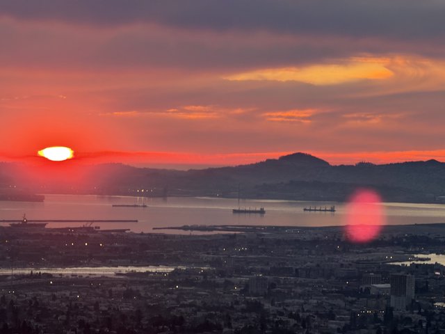 Sunrise Over San Francisco Bay from Oakland Hills