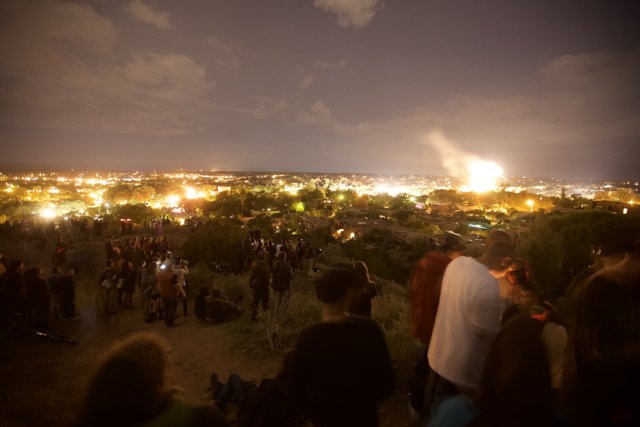 Crowded Hillside at Santa Fe Fiestas
