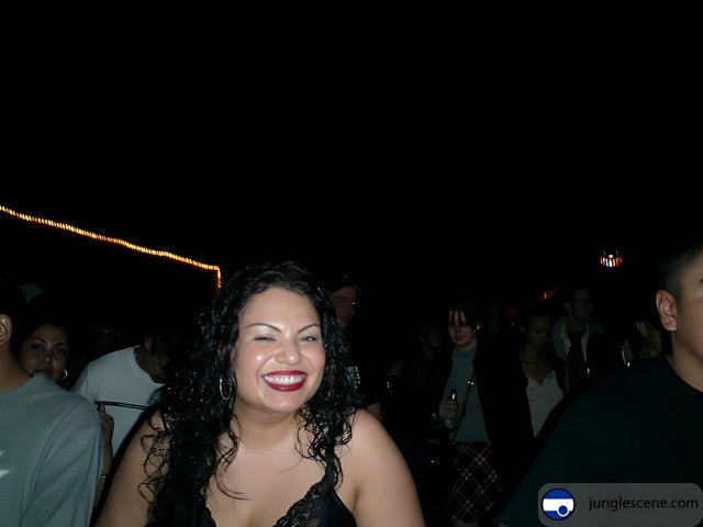 Smiling Bride at Night Club Party