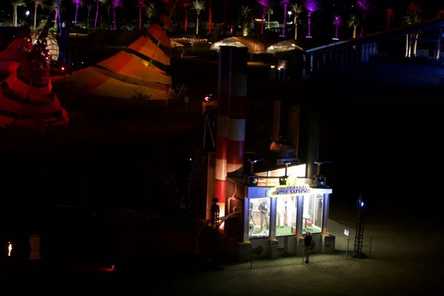 Illuminated Circus Tent at Night