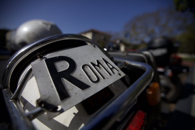 Roma Motorcycle Logo Close-Up