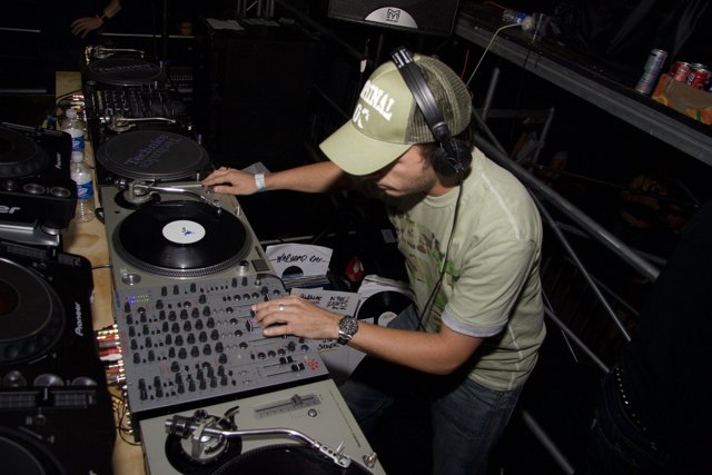 Green-Shirted DJ Spins the Beats