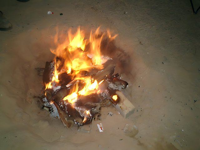 Flames Igniting in the Desert Sands