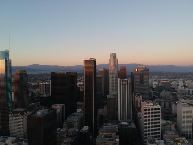 Sunset Over LA Skyline