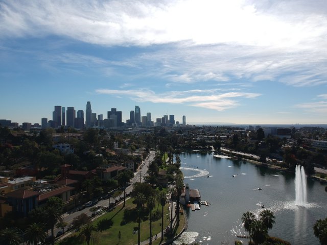Overlooking the City from Los Angeles River Park