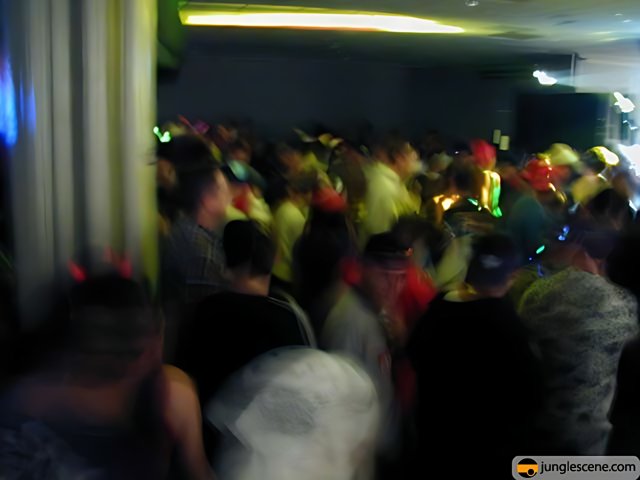 Disco Party with Glow Stick Wearing Crowd