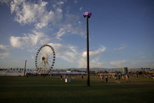Evening at Coachella 2024: Iconic Ferris Wheel and Festival Vibe