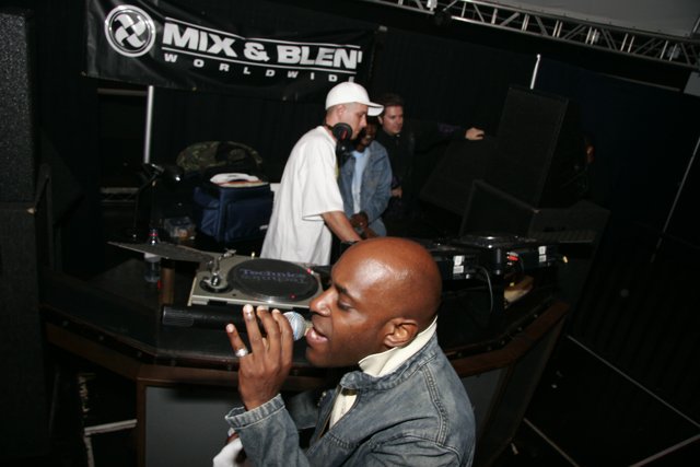 Blue Jacketed MC Q and DJ S