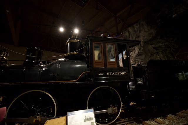 Historic Governor Stanford Locomotive in Museum Display