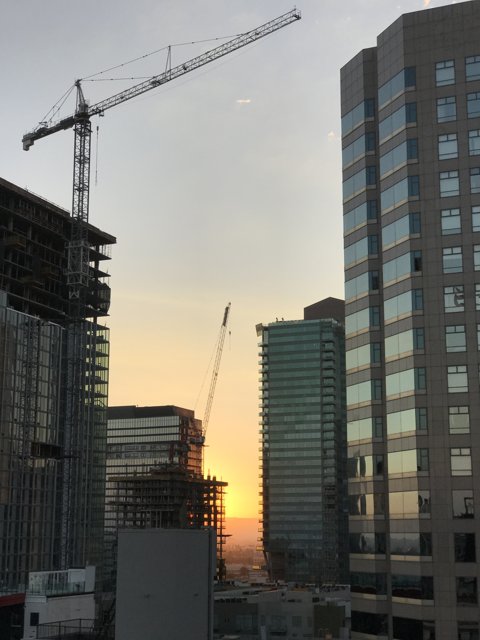 Sunset over Phoenix Construction Site