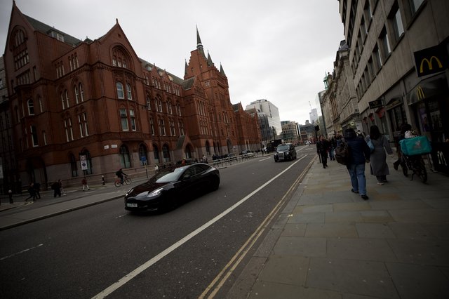 Victorian Red Brick Architecture on Overcast Manchester Street