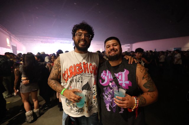 Two Friends Celebrate at Wobbleland Music Festival