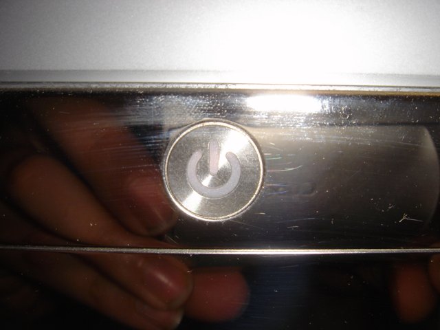 Power Button of a Silver Object