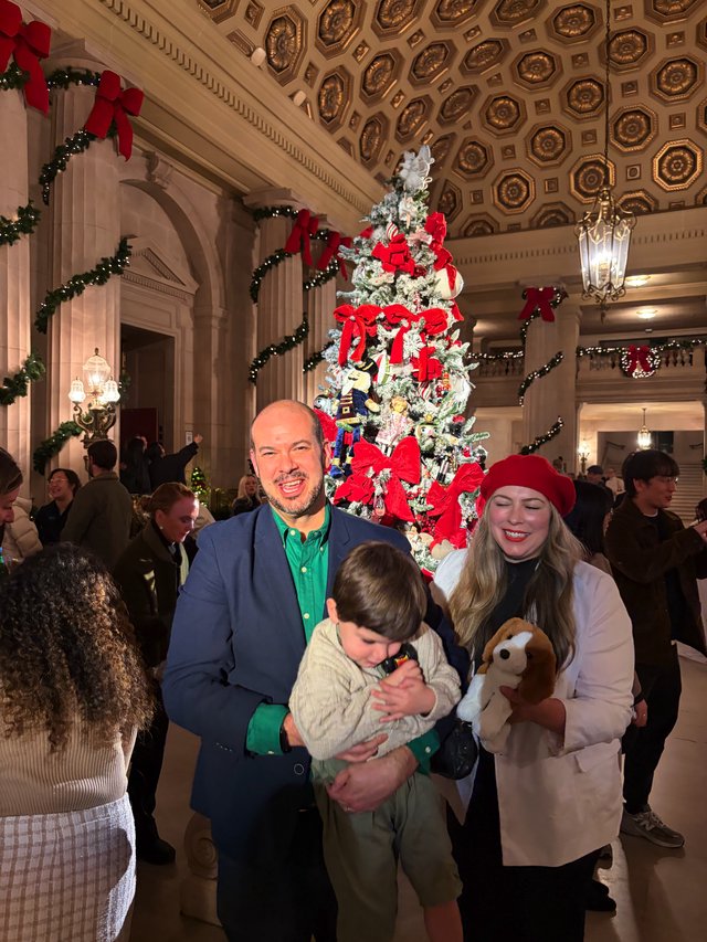 Family Christmas Celebration in Grand Historic Building