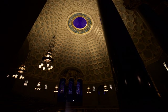 Mosque Interior at Prayer Time