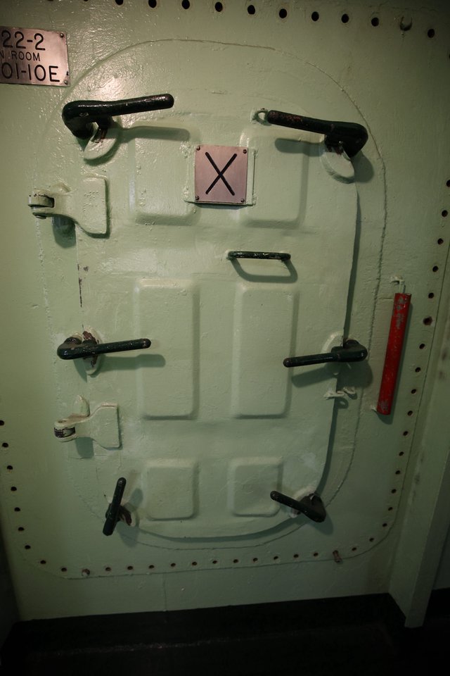 Secured Watertight Hatch Door on USS Hornet