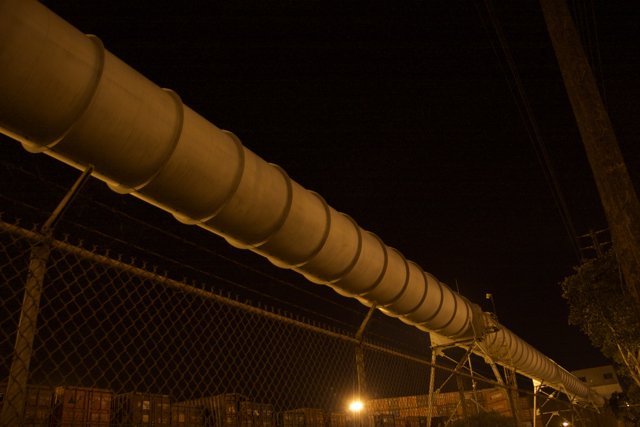 Pipeline Tower and Chain Link Fence