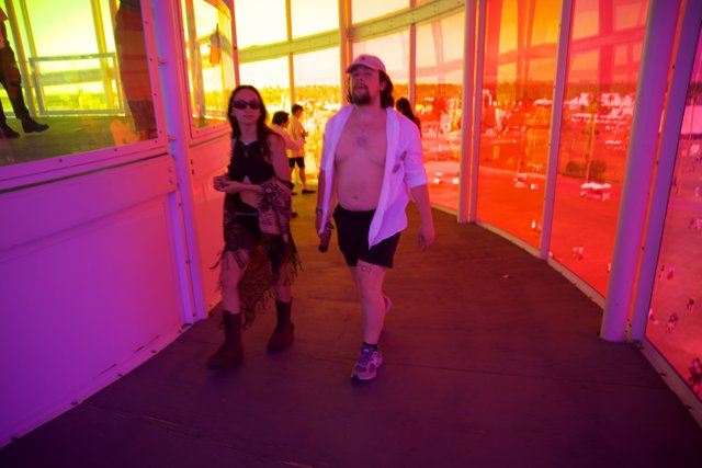 Vivid Stroll: Fashion and Colors at Coachella 2024