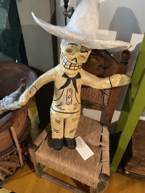Wooden Skeleton with a Mexican Flair