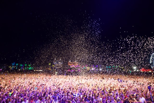 Confetti Frenzy at Coachella Concert