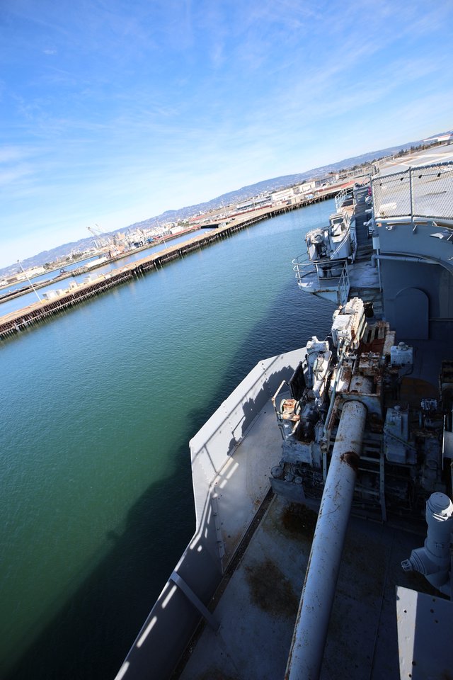 Naval Deck View from USS Hornet at Dock