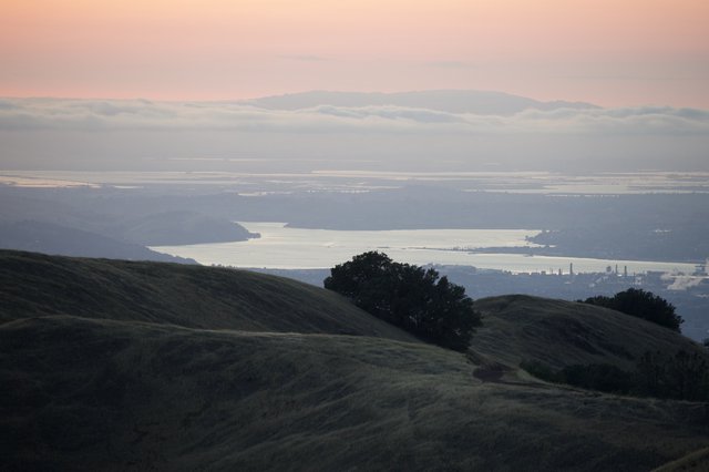 Golden Hour Mist Over San Francisco Bay from Diablo