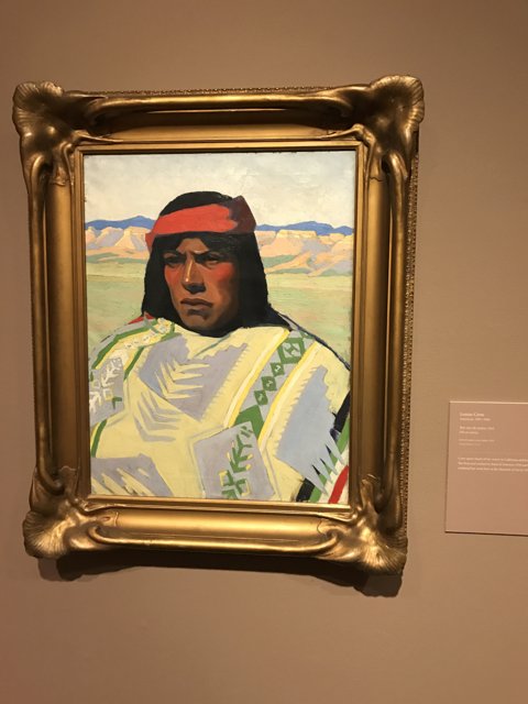 Portrait of a Native American Woman in a Golden Frame