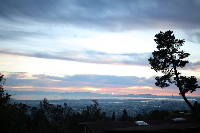 Twilight View Over San Francisco Bay from Berkeley Hills